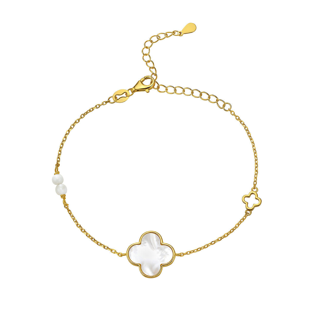 Elegant Clover Style Silver Bracelet