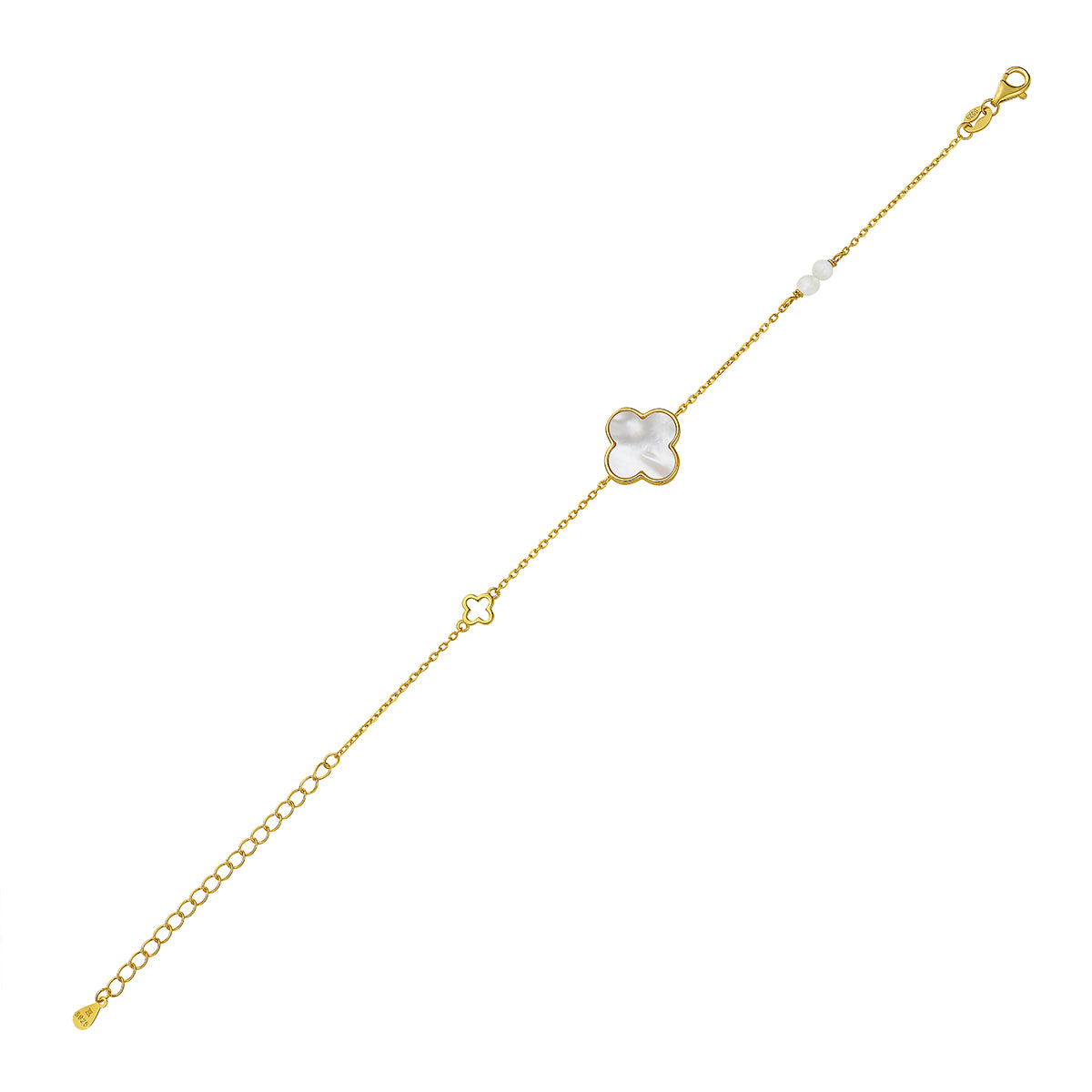 Elegant Clover Style Silver Bracelet