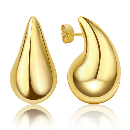 Chunky Dome Gold Hoop Earrings