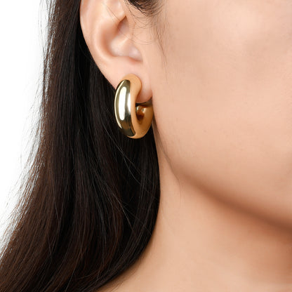 Chunky Opened Gold Hoop Earrings